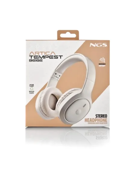 NGS Artica Tempest Beige: auriculares Bluetooth 80 h