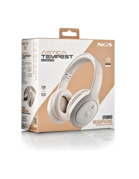 NGS Artica Tempest Beige: auriculares Bluetooth 80 h