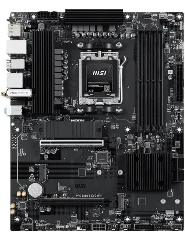 Placa base MSI PRO B850-S EVO WIFI AM5 LAN 5G Wi-Fi 7 DDR5