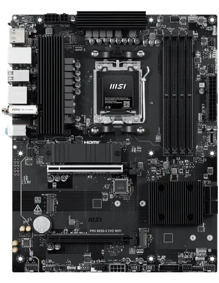 Placa base MSI PRO B850-S EVO WIFI AM5 LAN 5G Wi-Fi 7 DDR5