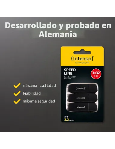 Intenso Speed Line: pack de 3 pendrives USB 3.2 de 32 GB