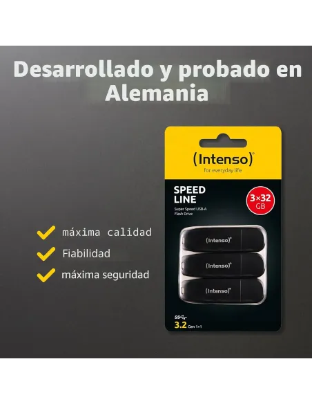 Intenso Speed Line: pack de 3 pendrives USB 3.2 de 32 GB