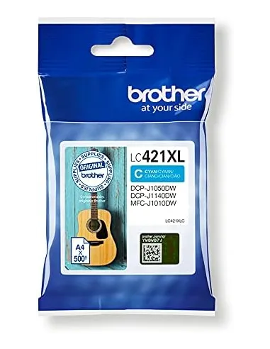 Brother LC-421XLC cian XL: cartucho original de 500 páginas