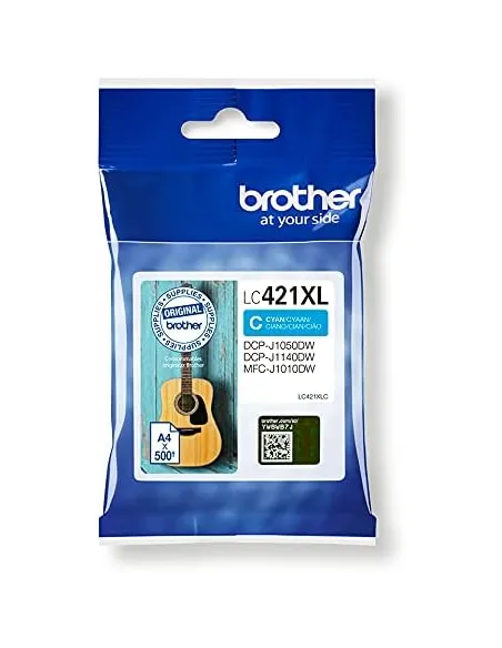 Brother LC-421XLC cian XL: cartucho original de 500 páginas