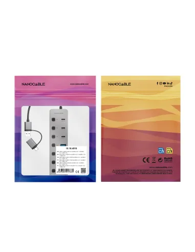 Hub USB 7 puertos Nanocable 10.16.4510 USB-A y USB-C