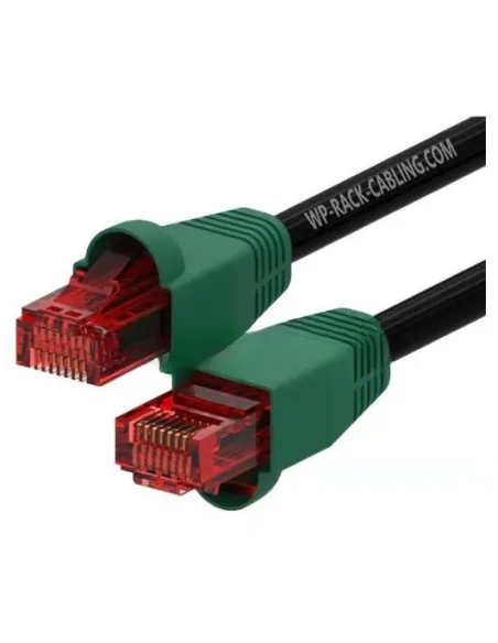 WP WPC-PAT-6U010BL-O Cable de Red Cat6 U/UTP 1 m Negro Verde Rojo para exterior