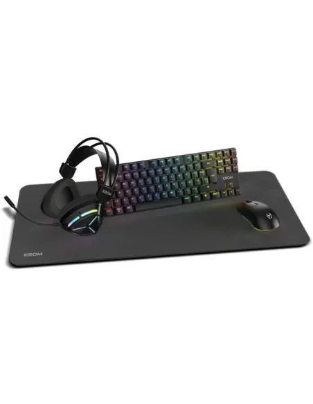 Pack gaming Krom Klass NXKROMKLASSBK 4 en 1 RGB TKL negro