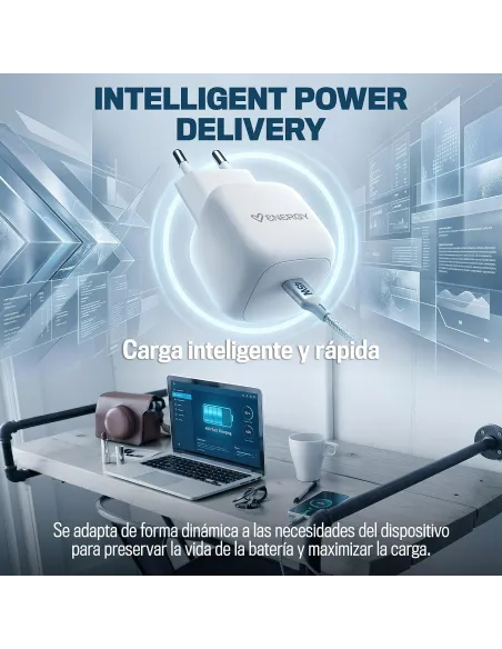 Cargador GaN Energy Sistem 500901 blanco compacto de 45 W