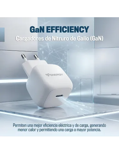 Cargador GaN Energy Sistem 500901 blanco compacto de 45 W