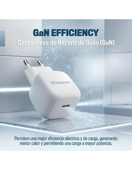 Cargador GaN Energy Sistem 500901 blanco compacto de 45 W
