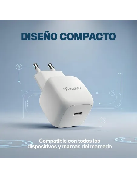Cargador GaN Energy Sistem 500901 blanco compacto de 45 W