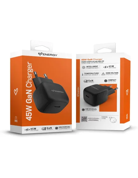 Adaptador Energy Sistem 500918 negro GaN 45 W para mochila