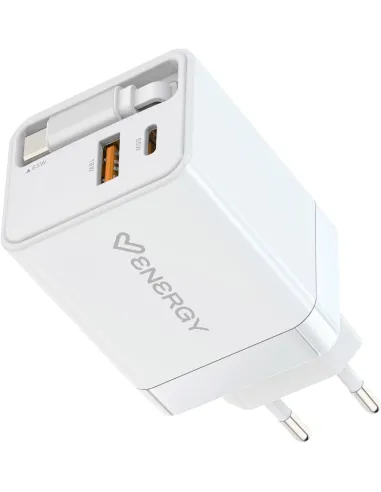 Energy Sistem 500895 Cargador con Cable Retráctil Integrado