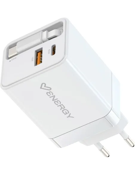 Energy Sistem 500895 Cargador con Cable Retráctil Integrado