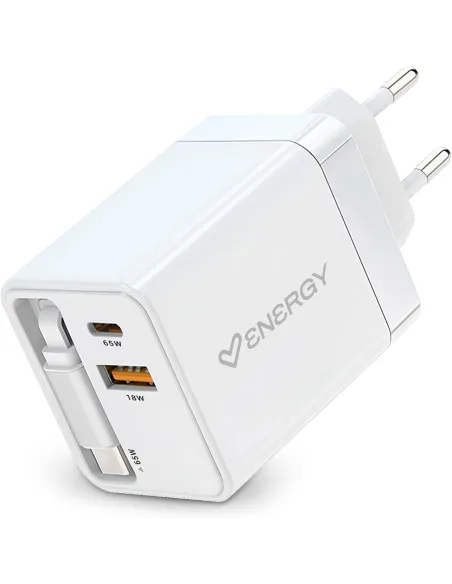 Cargador Energy Sistem 500895 con cable retráctil integrado