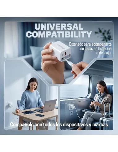 Cargador Energy Sistem 500895 con cable retráctil integrado