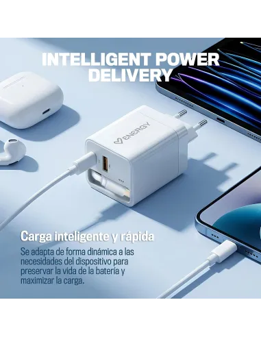 Cargador Energy Sistem 500895 con cable retráctil integrado