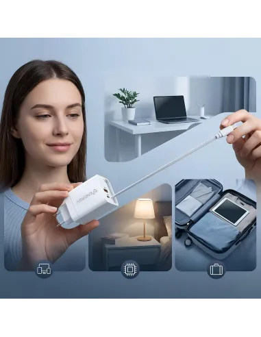 Cargador Energy Sistem 500895 con cable retráctil integrado