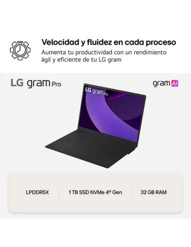 Portátil LG gram Pro 16Z90TR-E.AD88B con RTX 5050 8GB