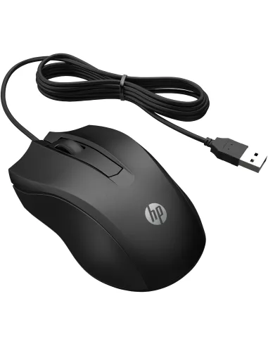 HP Wired 100 Ratón 1600 DPI Negro USB-A para oficina y aula