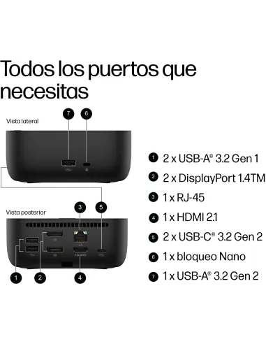 HP USB-C 100W G6 Dock: carga 100 W, 2,5GbE y 3 monitores