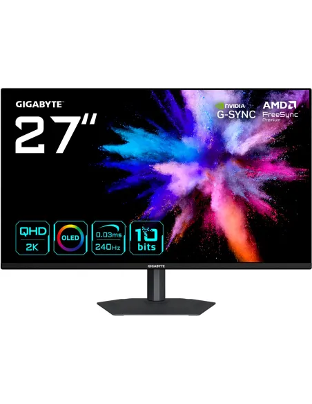 GIGABYTE GO27Q24A EK 27" Quad HD 240Hz QD-OLED FreeSync Premium Ajuste de altura