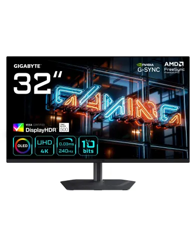 GIGABYTE MO32U24 EK 32" UltraHD 4K 240Hz QD-OLED G-Sync FreeSync Altura Ajustable