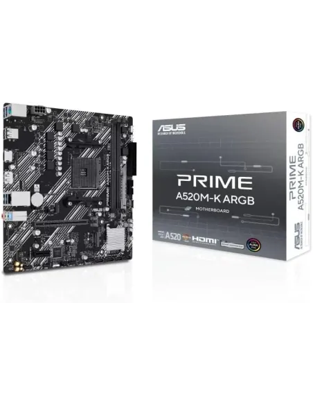 ASUS PRIME A520M-K ARGB AMD A520 AM4 DDR4 Micro ATX Gigabit RGB