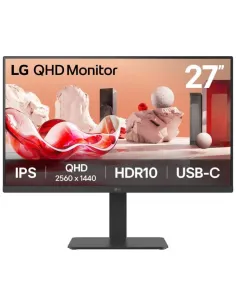 LG 27BA65QB-B 27" 2560x1440 100Hz IPS HDR10 USB-C Altavoces Pivot Height Adjust-1412120