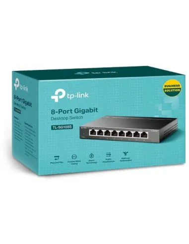 Switch TP-Link TL-SG108S de 8 puertos Gigabit sin gestión