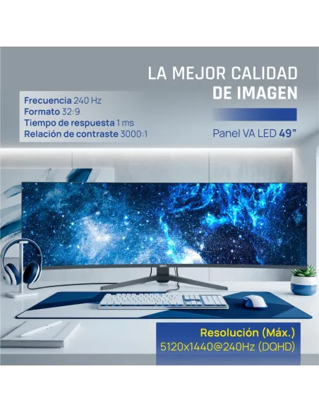 Monitor iggual IGG320679 49" DQHD 240Hz USB-C 90W VA HDR