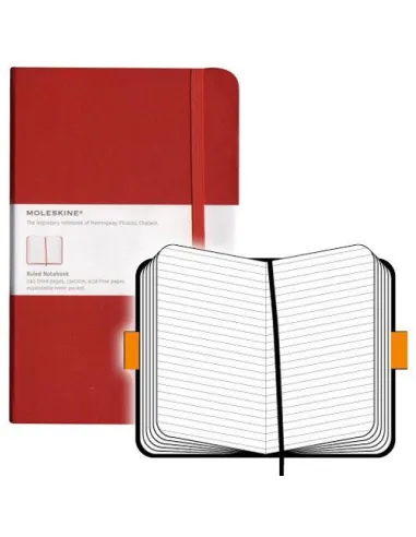 Moleskine Classic Large rayada roja tapa dura: 13 x 21 cm