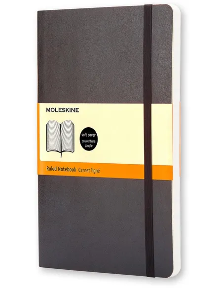 Moleskine Classic Pocket rayada negra tapa blanda