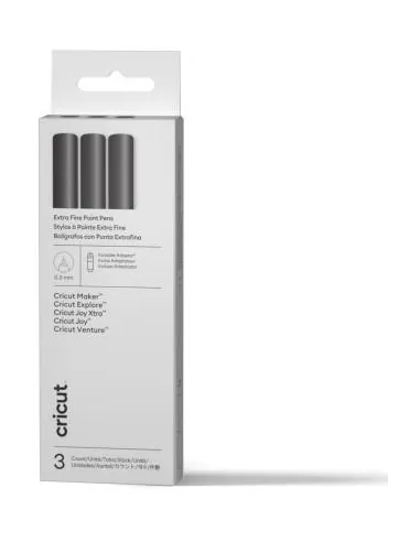 Cricut Extra Fine Point Pens 0,3 mm: 3 negros y adaptador