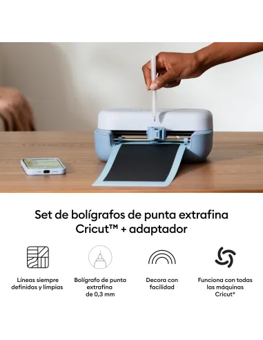 Cricut Extra Fine Point Pens 0,3 mm: 3 negros y adaptador
