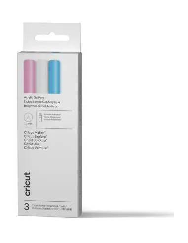 Cricut Acrylic Gel Pens 1,0 mm: pack rosa blanco y azul