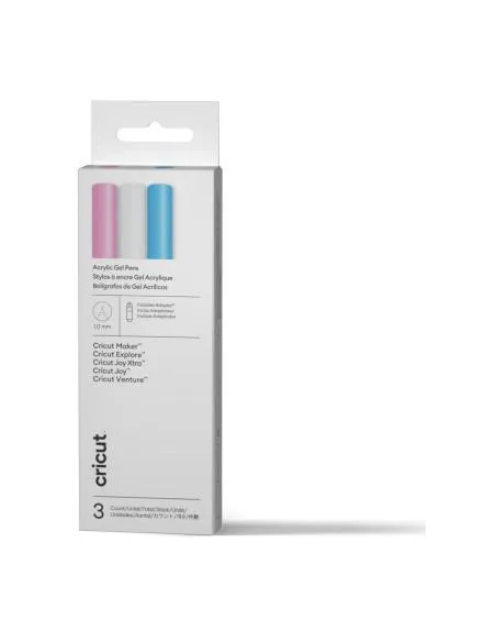 Cricut Acrylic Gel Pens 1,0 mm: pack rosa blanco y azul