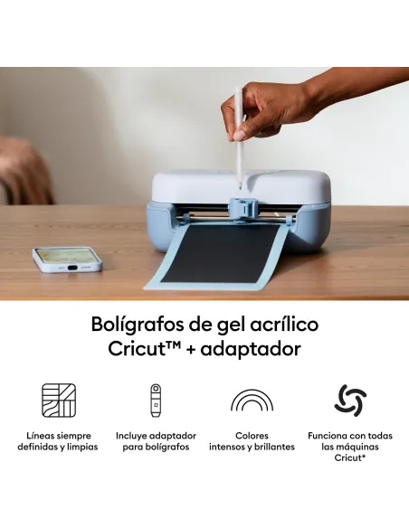 Cricut Acrylic Gel Pens 1,0 mm: pack rosa blanco y azul