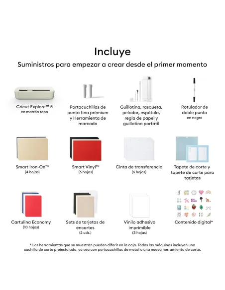 Cricut Explore 5 Essential Bundle: máquina de corte y kit