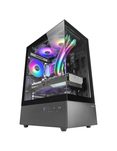 Torre Mars Gaming MC-XO Negro con doble cristal templado