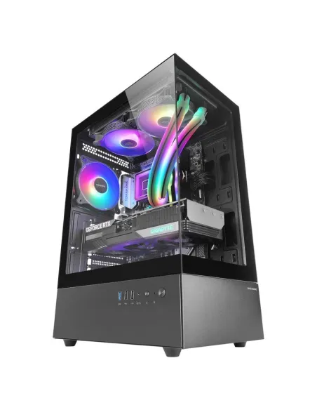 Torre Mars Gaming MC-XO Negro con doble cristal templado