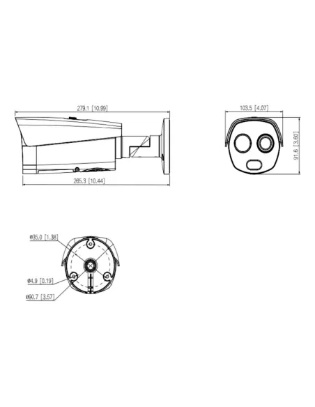 Cámara IP híbrida para exterior Dahua TPC-BF4441-B13F6 4 MP