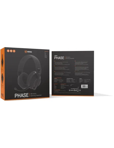 Krom Phase Wireless Negro: headset gaming triple conexión