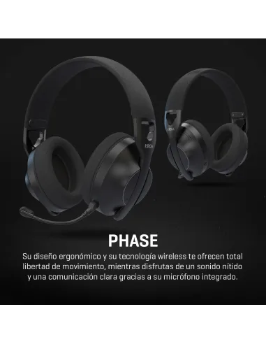 Krom Phase Wireless Negro: headset gaming triple conexión