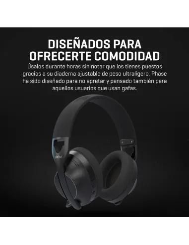 Krom Phase Wireless Negro: headset gaming triple conexión