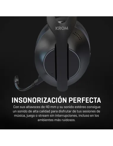 Krom Phase Wireless Negro: headset gaming triple conexión