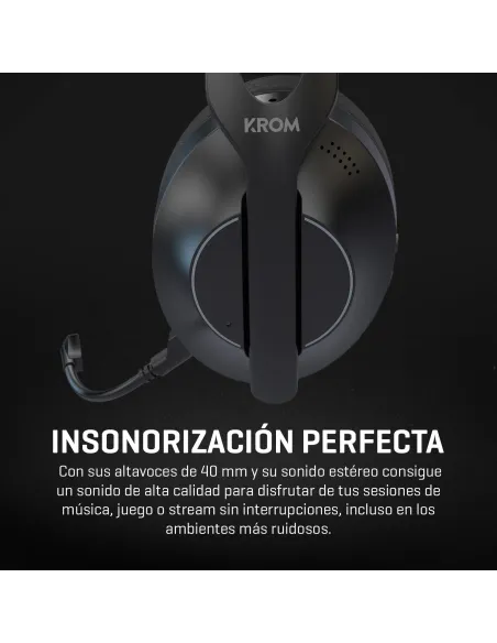 Krom Phase Wireless Negro: headset gaming triple conexión
