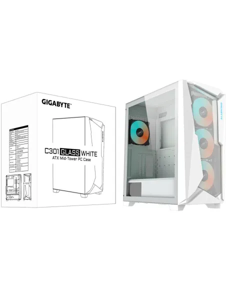 GIGABYTE C301GW: semitorre ATX blanca con USB-C y 4 ARGB