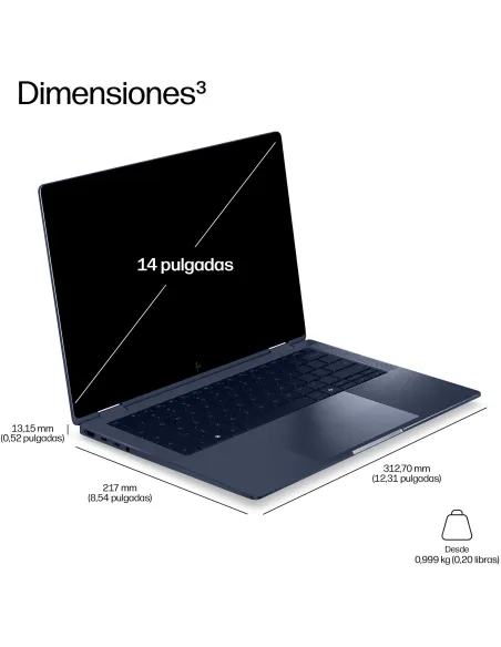 HP EliteBook X G2i 14" DE6Z0ET , pantalla OLED 3K 32GB y 1TB
