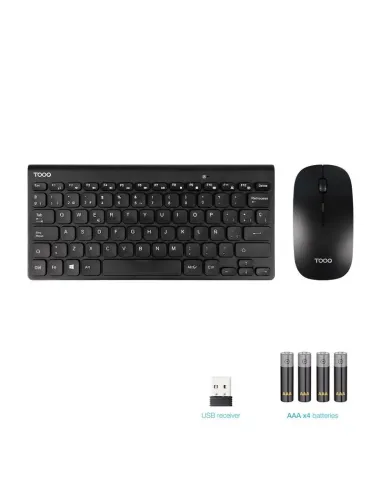 TooQ TQKMW-3101-B Kit de Teclado y Ratón inalámbricos compacto